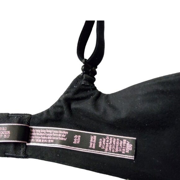 Victoria's Secret Underwire Demi Bra Size 32DDD Black Body By Victoria Padded - Picture 4 of 16